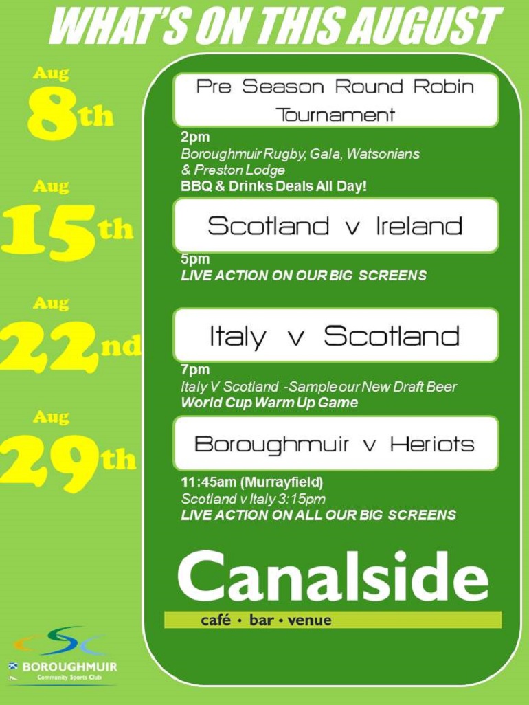 Whats on at Canalside Venue